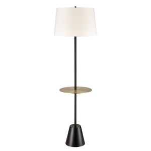 Atlas Abberwick 64'' High Floor Lamp with Integrated Shelf - Sleek Modern Design for Any Room Decor PL11120-BK