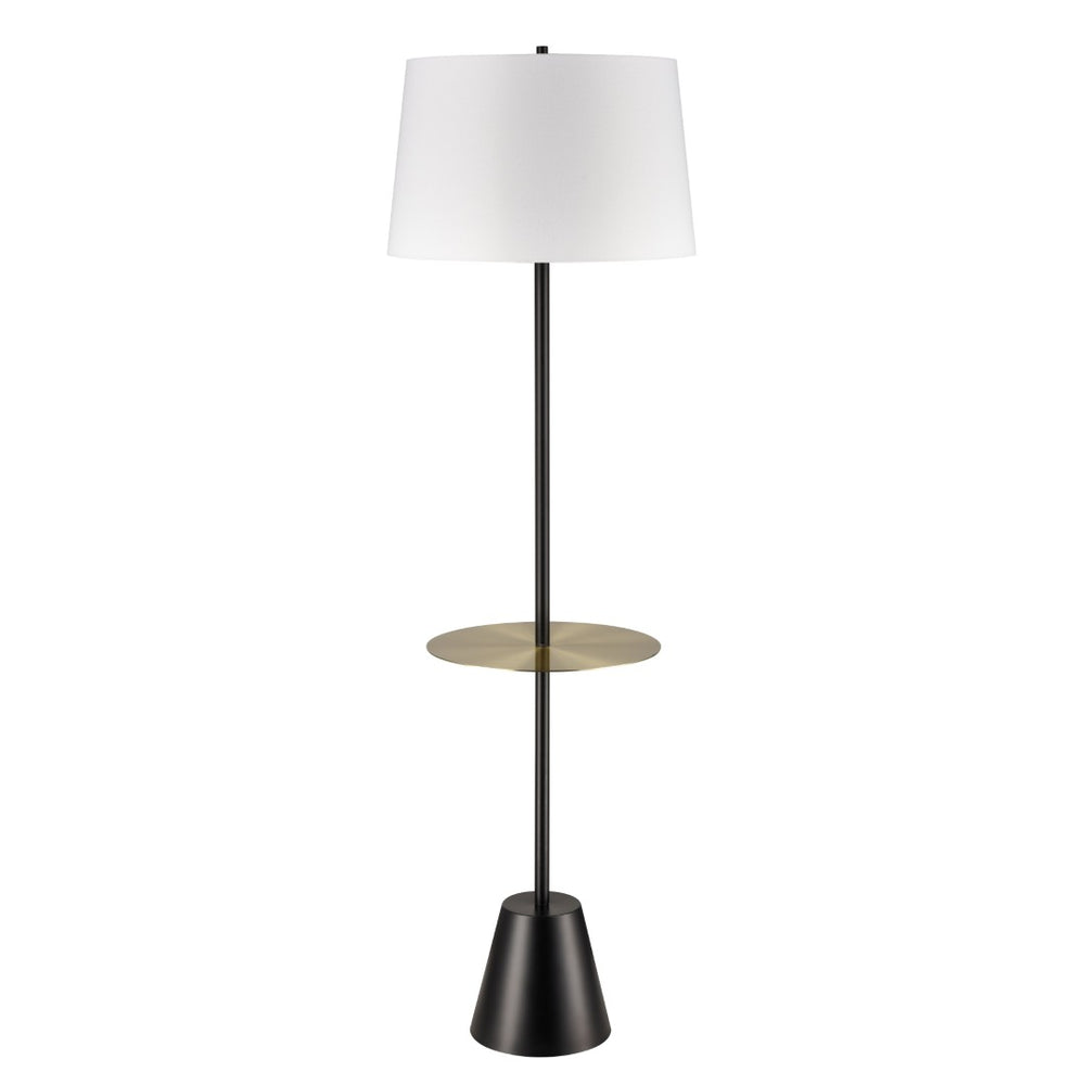 Atlas Abberwick 64'' High Floor Lamp with Integrated Shelf - Sleek Modern Design for Any Room Decor PL11120-BK