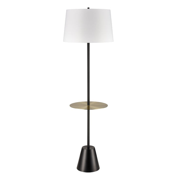Atlas Abberwick 64'' High Floor Lamp with Integrated Shelf - Sleek Modern Design for Any Room Decor PL11120-BK
