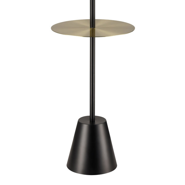 Atlas Abberwick 64'' High Floor Lamp with Integrated Shelf - Sleek Modern Design for Any Room Decor PL11120-BK