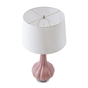 Atlas Abbey Lane 30" High Pink Table Lamp - Elegant Earthenware Design with White Linen Shade & Acrylic Base PL11121-PK