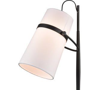 Atlas Banded 28'' High Desk Lamp - Mid-Century Modern Design in Matte Black with Marble Base for Style PL11131-BK
