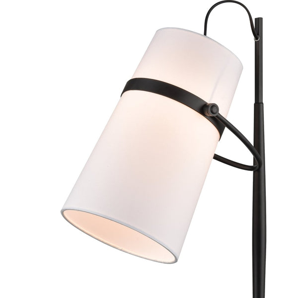 Atlas Banded 28'' High Desk Lamp - Mid-Century Modern Design in Matte Black with Marble Base for Style PL11131-BK
