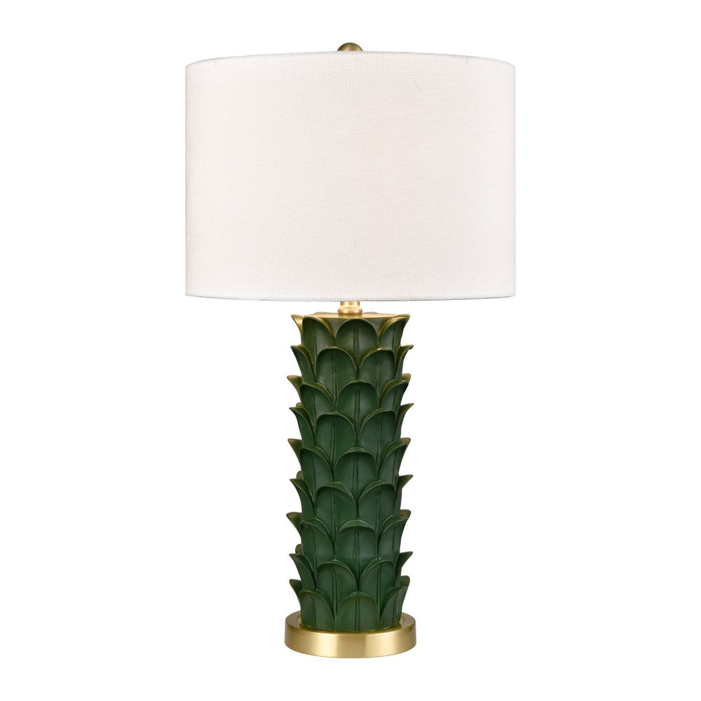Atlas Beckwith 27'' High Table Lamp - Sculptural Dark Green Design with White Shade for Stylish Illumination PL11133-GN