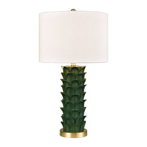 Atlas Beckwith 27'' High Table Lamp - Sculptural Dark Green Design with White Shade for Stylish Illumination PL11133-GN