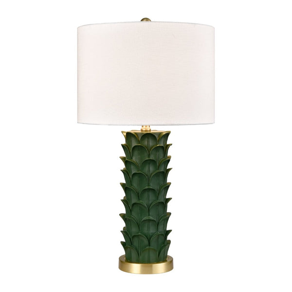 Atlas Beckwith 27'' High Table Lamp - Sculptural Dark Green Design with White Shade for Stylish Illumination PL11133-GN