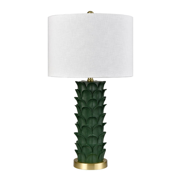 Atlas Beckwith 27'' High Table Lamp - Sculptural Dark Green Design with White Shade for Stylish Illumination PL11133-GN