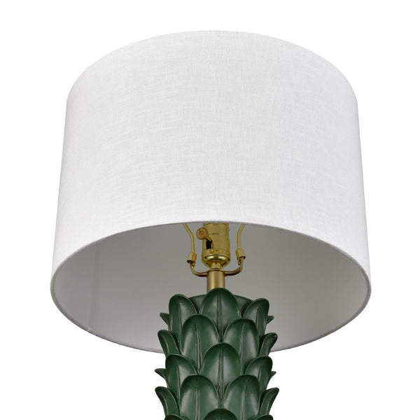 Atlas Beckwith 27'' High Table Lamp - Sculptural Dark Green Design with White Shade for Stylish Illumination PL11133-GN