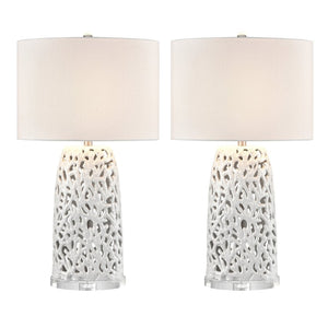 Atlas Bowen 31.5'' High 1-Light Table Lamp Set of 2 – Coastal-Modern Elegance for Home Décor & Lighting PL11138-WHS