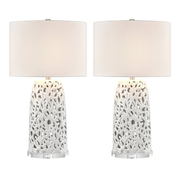 Atlas Bowen 31.5'' High 1-Light Table Lamp Set of 2 – Coastal-Modern Elegance for Home Décor & Lighting PL11138-WHS