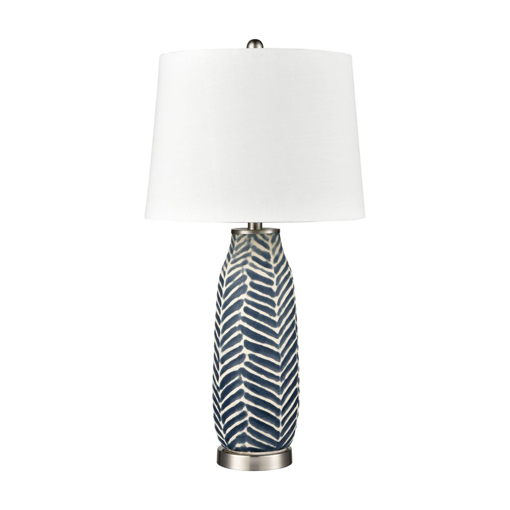 Atlas Bynum 29'' High Table Lamp Pair – Elegant Coastal Design with Textured Ceramic & Satin Nickel Base Set of 2 Navy PL11141-BLS