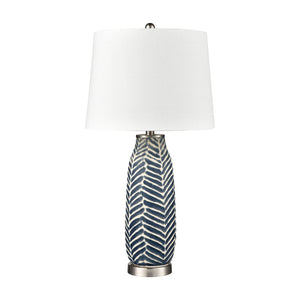 Atlas Bynum 29'' High Table Lamp Pair – Elegant Coastal Design with Textured Ceramic & Satin Nickel Base Set of 2 Navy PL11141-BLS