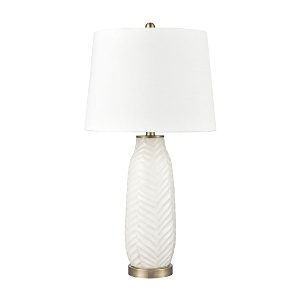 Atlas Bynum 29'' High Table Lamp Pair – Elegant Coastal Design with Textured Ceramic & Satin Nickel Base Set of 2 White PL11141-WHS