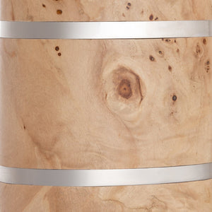 Atlas Cahill 28'' High Table Lamp - Natural Burl Wood with Nickel Accents & White Shade for Elegant Ambiance PL11142-NA