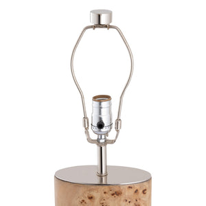 Atlas Cahill 28'' High Table Lamp - Natural Burl Wood with Nickel Accents & White Shade for Elegant Ambiance PL11142-NA