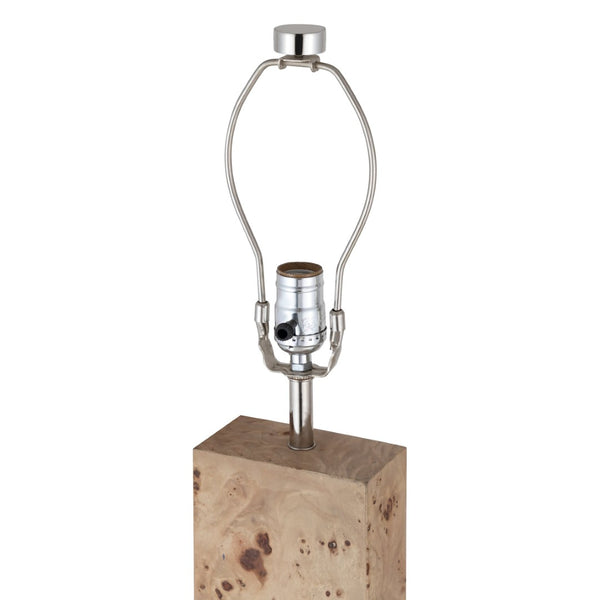 Atlas Cahill 63'' High 1-Light Floor Lamp - Modern Natural Burl Wood Design with Elegant Nickel Accents PL11143-NA