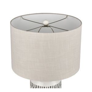 Atlas Calabar 29'' High Table Lamp Set of 2 - Elegant Earthenware Base & Soft Silver-Grey Linen Shades PL11144-WHS