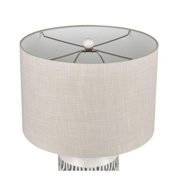 Atlas Calabar 29'' High Table Lamp Set of 2 - Elegant Earthenware Base & Soft Silver-Grey Linen Shades PL11144-WHS