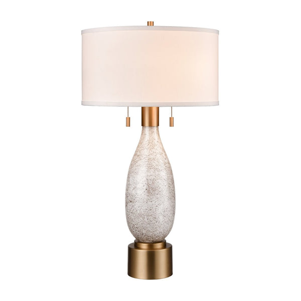 Atlas Carling 32" High Table Lamp - Murano-Inspired Art Glass & Satin Brass for Elegant Ambient Lighting PL11148-WH