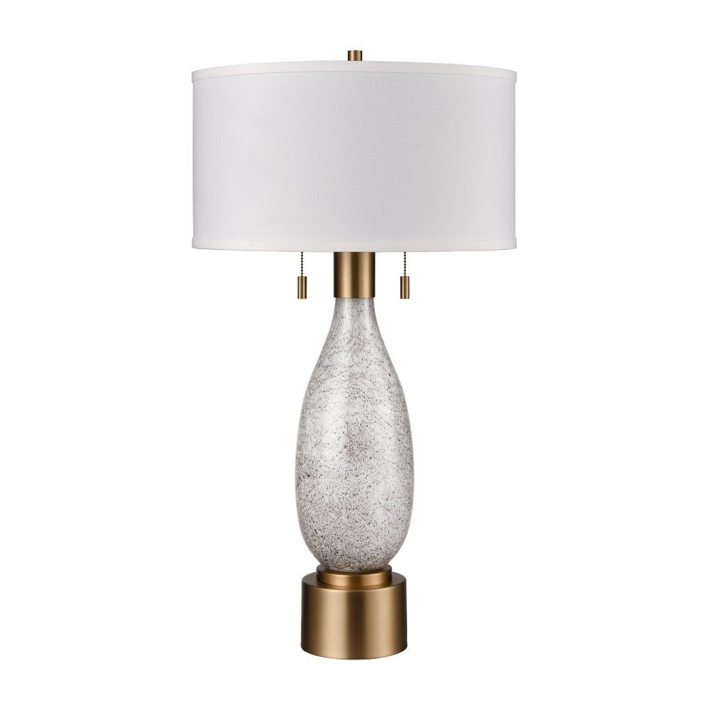 Atlas Carling 32" High Table Lamp - Murano-Inspired Art Glass & Satin Brass for Elegant Ambient Lighting PL11148-WH