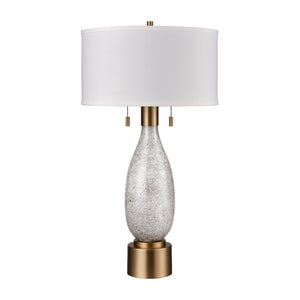 Atlas Carling 32" High Table Lamp - Murano-Inspired Art Glass & Satin Brass for Elegant Ambient Lighting PL11148-WH