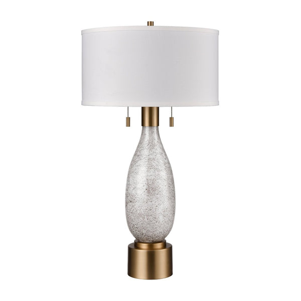 Atlas Carling 32" High Table Lamp - Murano-Inspired Art Glass & Satin Brass for Elegant Ambient Lighting PL11148-WH