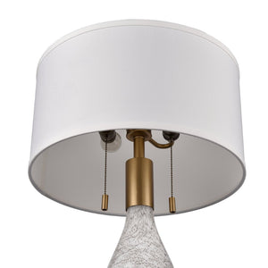 Atlas Carling 32" High Table Lamp - Murano-Inspired Art Glass & Satin Brass for Elegant Ambient Lighting PL11148-WH