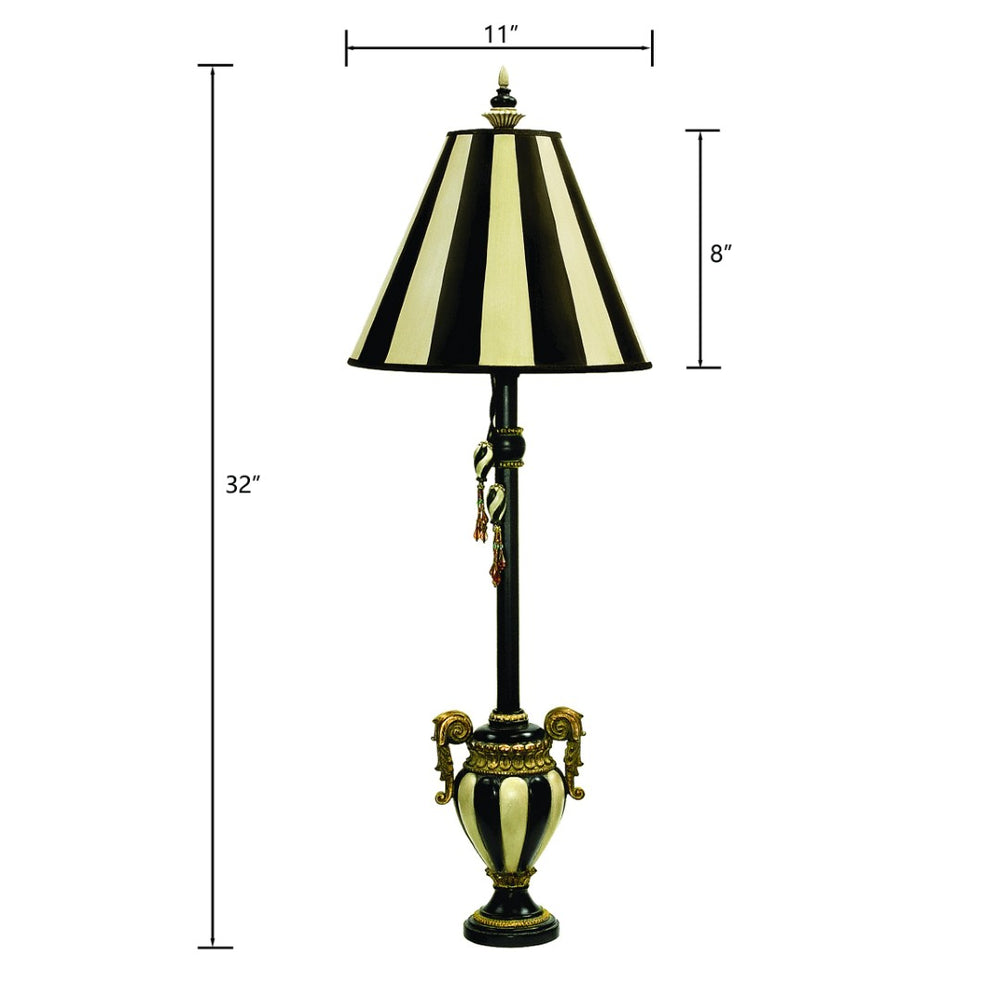 Atlas Carnival Stripe 32'' High Table Lamp - Elegant Antique Black Accent for Modern & Classic Interiors PL11149-BK