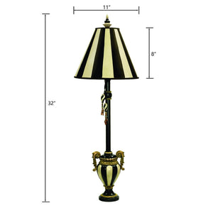 Atlas Carnival Stripe 32'' High Table Lamp - Elegant Antique Black Accent for Modern & Classic Interiors PL11149-BK