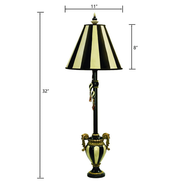 Atlas Carnival Stripe 32'' High Table Lamp - Elegant Antique Black Accent for Modern & Classic Interiors PL11149-BK