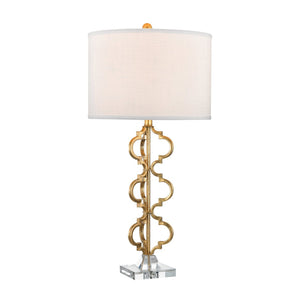 Atlas Castile 32'' High 1-Light Table Lamp - Elegant Gold Leaf Quatrefoil Design for Modern Interiors PL11150-GD