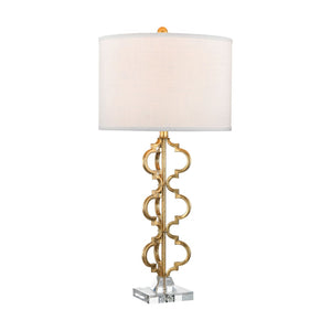 Atlas Castile 32'' High 1-Light Table Lamp - Elegant Gold Leaf Quatrefoil Design for Modern Interiors PL11150-GD