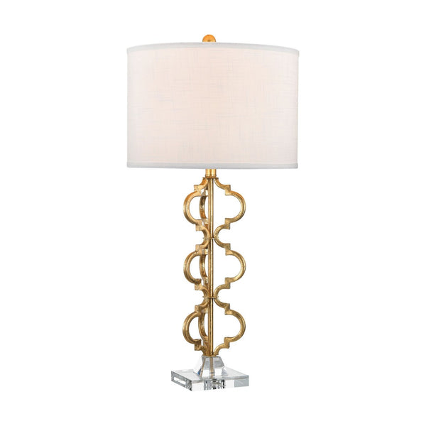 Atlas Castile 32'' High 1-Light Table Lamp - Elegant Gold Leaf Quatrefoil Design for Modern Interiors PL11150-GD