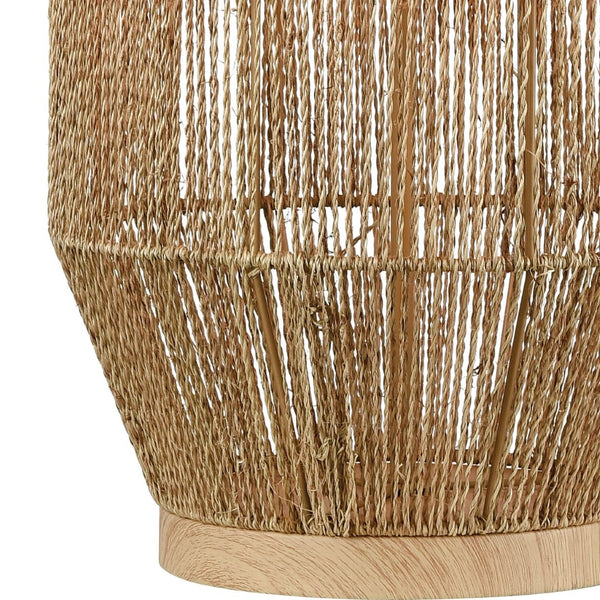 Atlas Corsair 24'' Table Lamp - Coastal-Inspired Natural Rope Base with Off-White Linen Shade, Ideal Accent PL11154-NA