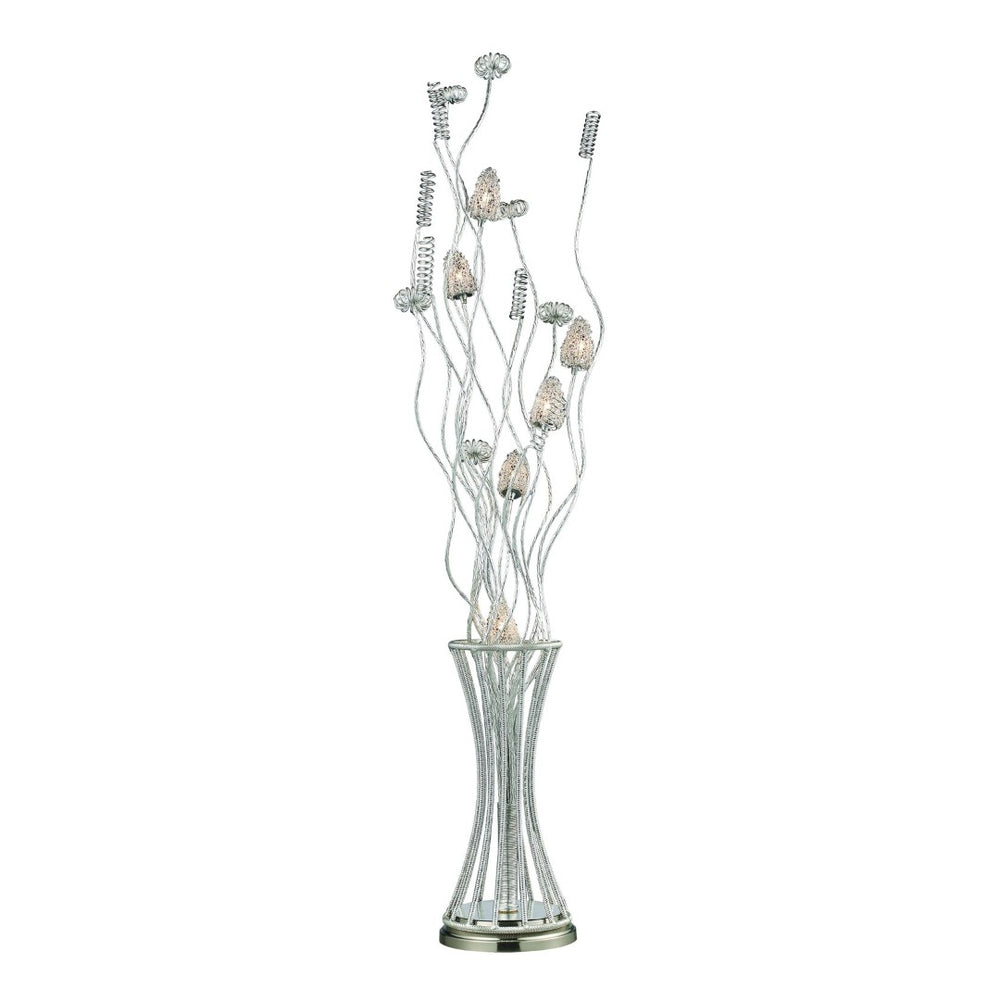 Atlas Cyprus Grove 55'' High 6-Light Floor Lamp - Sleek Satin Nickel for Contemporary & Midcentury Spaces PL11157-NK