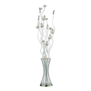 Atlas Cyprus Grove 55'' High 6-Light Floor Lamp - Sleek Satin Nickel for Contemporary & Midcentury Spaces PL11157-NK