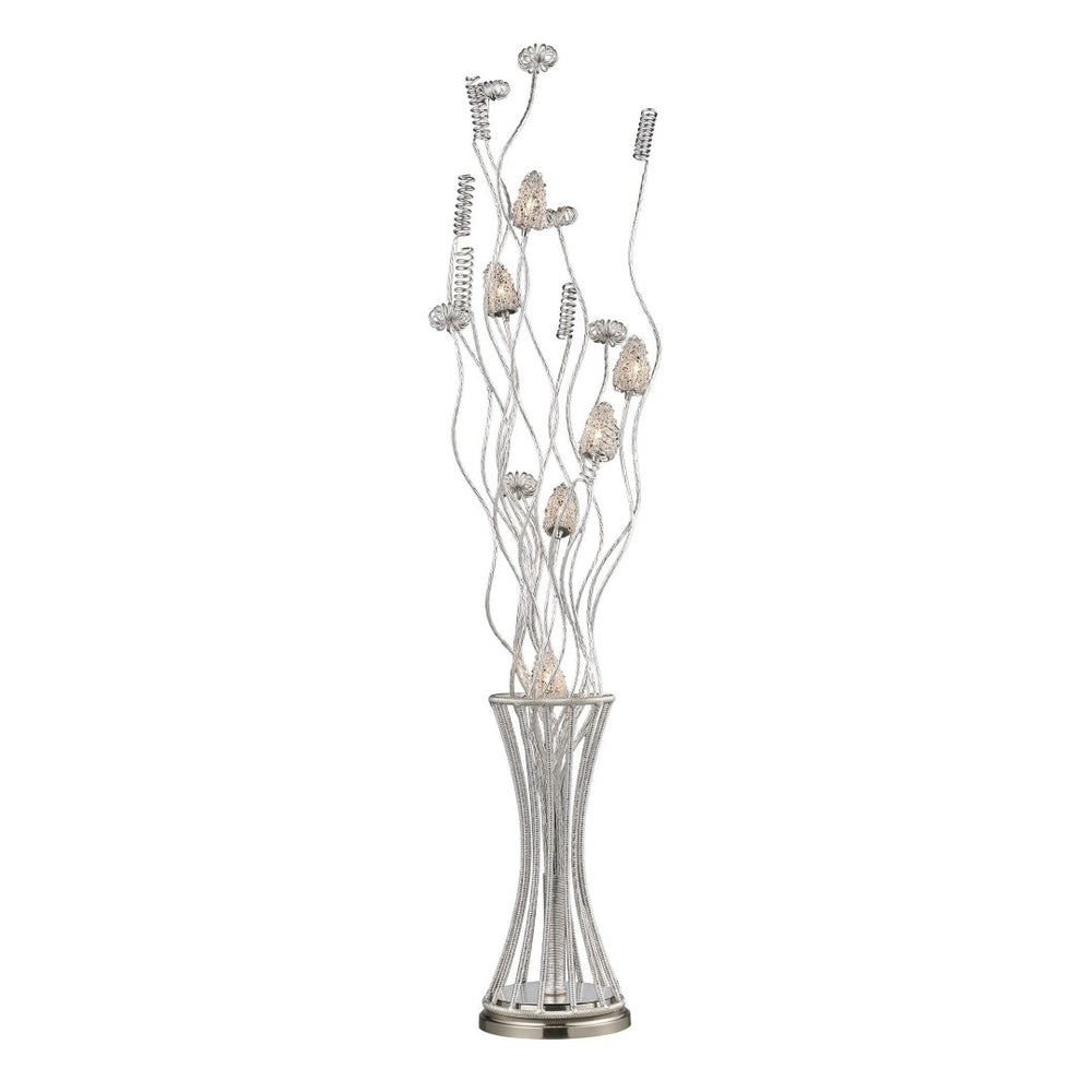 Atlas Cyprus Grove 55'' High 6-Light Floor Lamp - Sleek Satin Nickel for Contemporary & Midcentury Spaces PL11157-NK