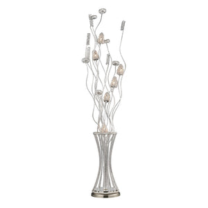 Atlas Cyprus Grove 55'' High 6-Light Floor Lamp - Sleek Satin Nickel for Contemporary & Midcentury Spaces PL11157-NK