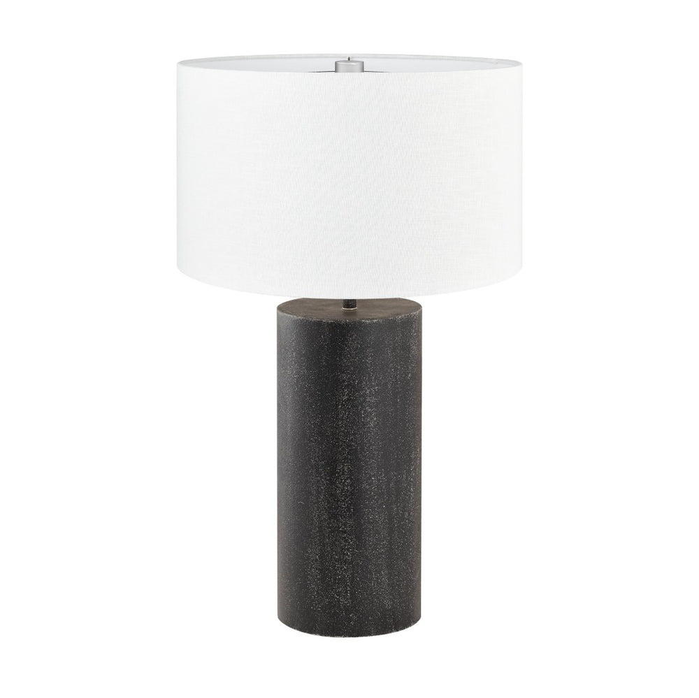 Atlas Daher 26'' High Industrial-Modern Table Lamp - Black Metal & White Shade for Stylish Illumination PL11158-BK