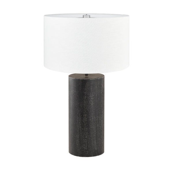 Atlas Daher 26'' High Industrial-Modern Table Lamp - Black Metal & White Shade for Stylish Illumination PL11158-BK