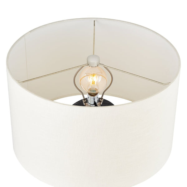 Atlas Daher 26'' High Industrial-Modern Table Lamp - Black Metal & White Shade for Stylish Illumination PL11158-BK