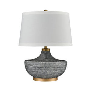 Atlas Damascus 23.5'' High Table Lamp - Coastal Ceramic Design with Navy Glaze & Gold Accents, Perfect Accent! PL11159-BL
