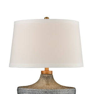 Atlas Damascus 23.5'' High Table Lamp - Coastal Ceramic Design with Navy Glaze & Gold Accents, Perfect Accent! PL11159-BL