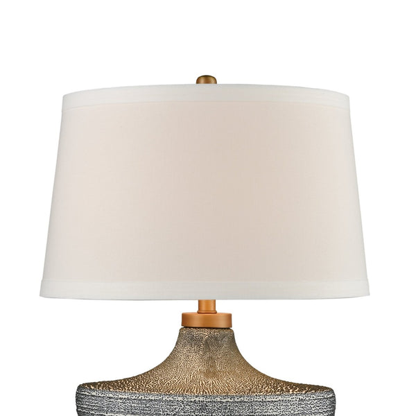 Atlas Damascus 23.5'' High Table Lamp - Coastal Ceramic Design with Navy Glaze & Gold Accents, Perfect Accent! PL11159-BL