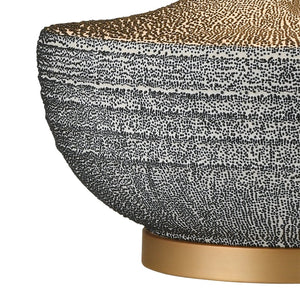 Atlas Damascus 23.5'' High Table Lamp - Coastal Ceramic Design with Navy Glaze & Gold Accents, Perfect Accent! PL11159-BL