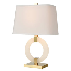 Atlas Envrion 23" High Table Lamp - Elegant Honey Brass & White Alabaster for Modern Interiors PL11162-BS