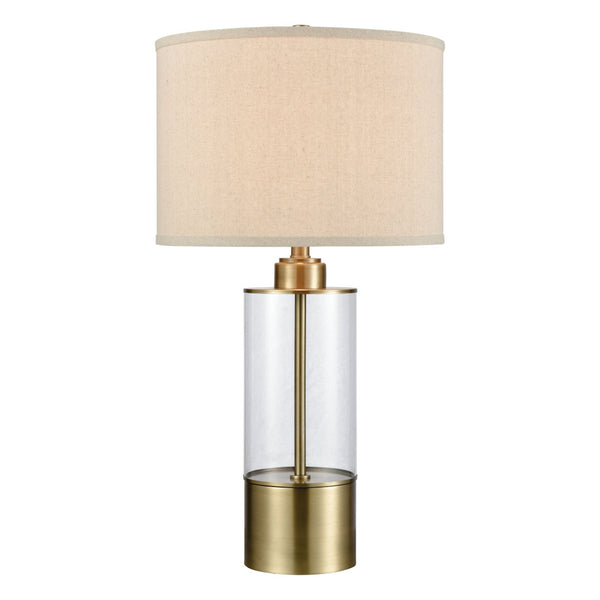 Atlas Fermont 28'' High Table Lamp - Antique Brass & Clear Accents for Stylish Task Lighting & Decor PL11164-BS