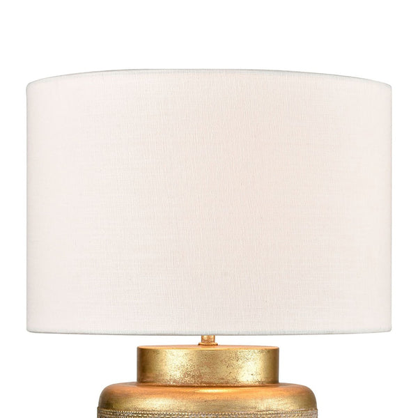 Atlas Giralda 18'' High 1-Light Table Lamp - Antique Gold Design with Elegant Shade for Boho Decor PL11168-GD