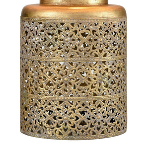 Atlas Giralda 18'' High 1-Light Table Lamp - Antique Gold Design with Elegant Shade for Boho Decor PL11168-GD