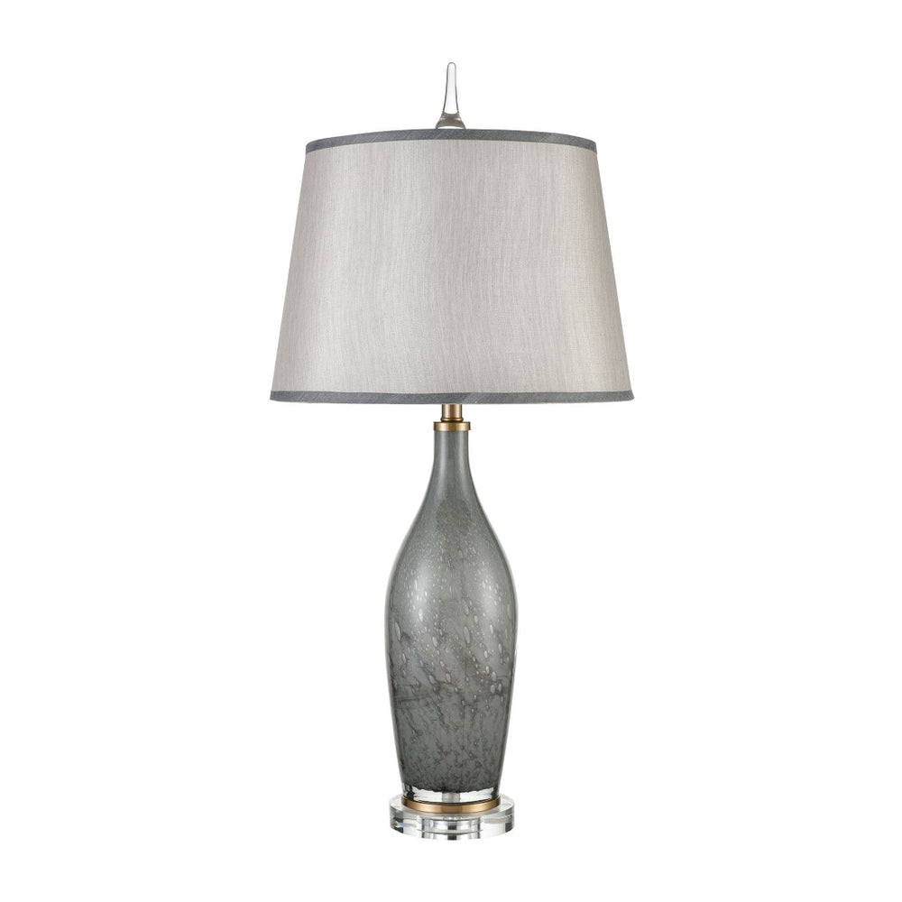 Atlas Henley 36'' High Gray Marbled Glass Table Lamp with Acrylic Base for Elegant Ambient Lighting PL11172-GY